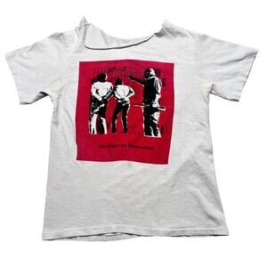 Vintage 80’s military Executing  T-shirt unisex size Small distress / Retro